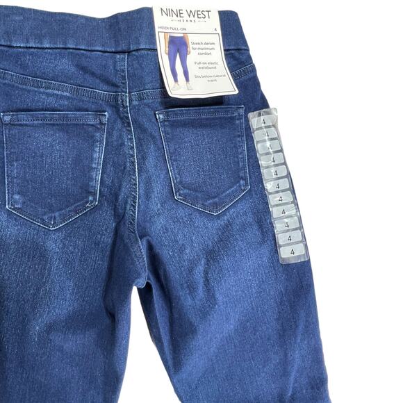 Nine West Skinny Pull-On Jeans, Size 4, Mid/Dark Wash, NWT - Picture 7 of 16